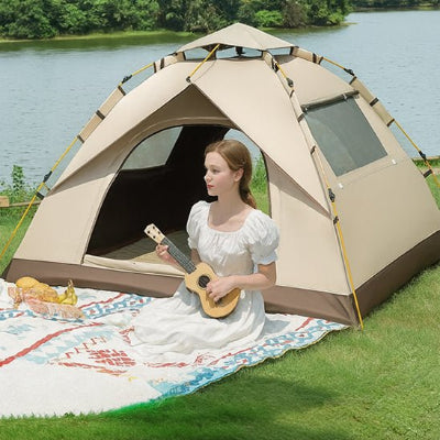 femme-guitare-couverture-tente-riviere