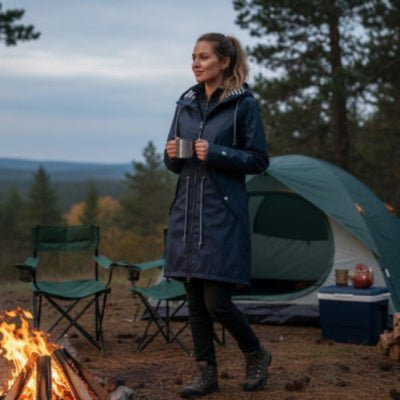 veste-impermeable-femme-camping-tente