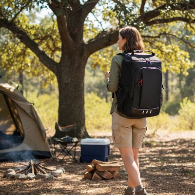 femme-camping-sac-a-dos