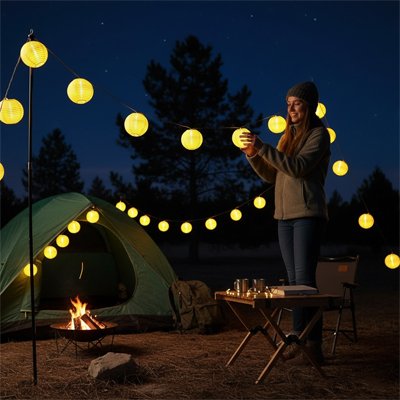 guirlande-solaire-femme-tente-nuit