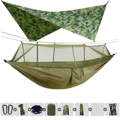 hamac-suspendu-vert-armee