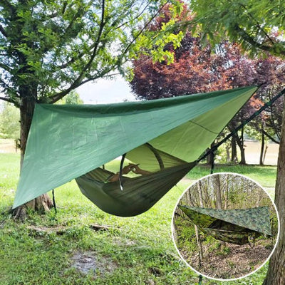 hamac-suspendu-vert-moustiquaire-bache-portable
