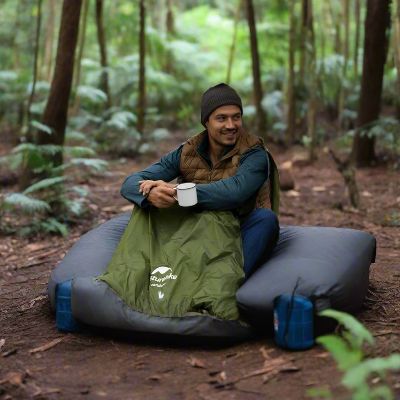 homme-sourit-sac-couchage-matelas-camping