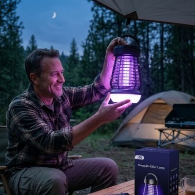 lampe-anti-moustique-foret-tente-homme