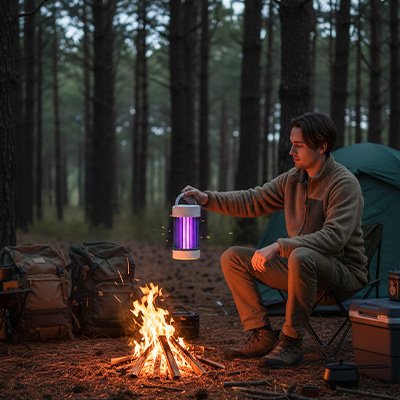 lampe-anti-moustique-sac-dos-feu-homme