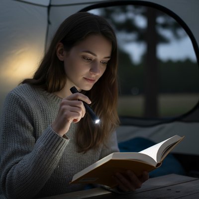 lampe-de-poche-soir-femme-livre