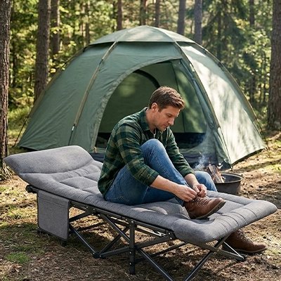 lit-de-camp-tente-verte
