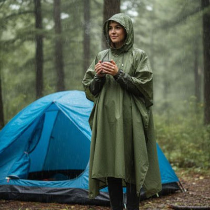 poncho-pluie-femme-tente-bleue