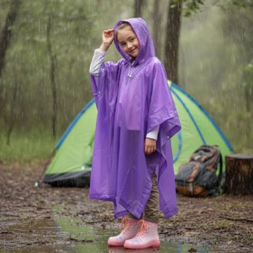 poncho-pluie-fillette-violet