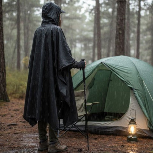 poncho-pluie-noir-homme-tente-lampe