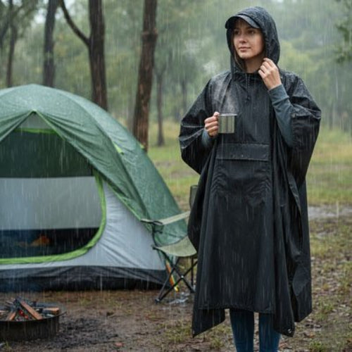 poncho-pluie-noir-homme-tente