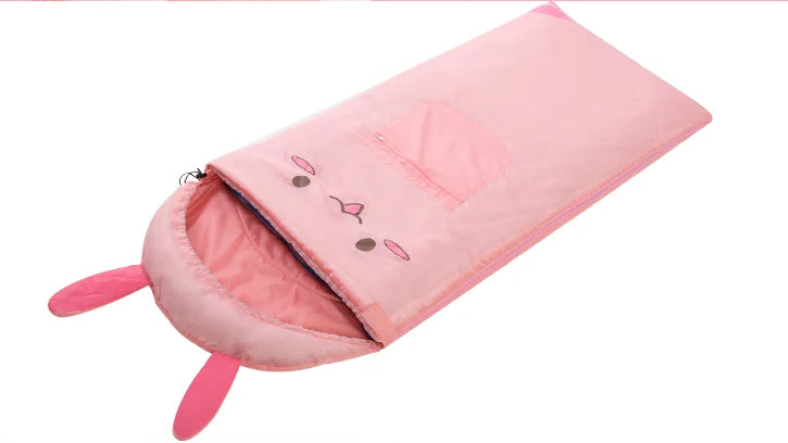 sac-couchage-lapin-rose-presente