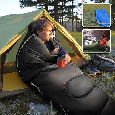 sac-de-couchage-tente-homme-tasse