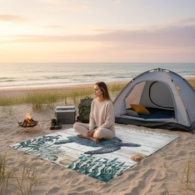 tapis-de-plage-femme-regarde-mer