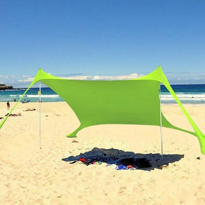 tente-de-plage-verte-ocean