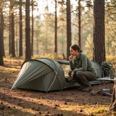 tente-trekking-femme-foret