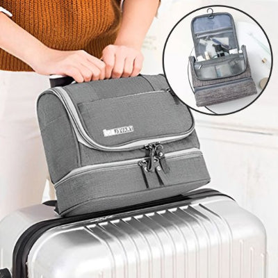 trousse-de-toilette-grise-sur-valise