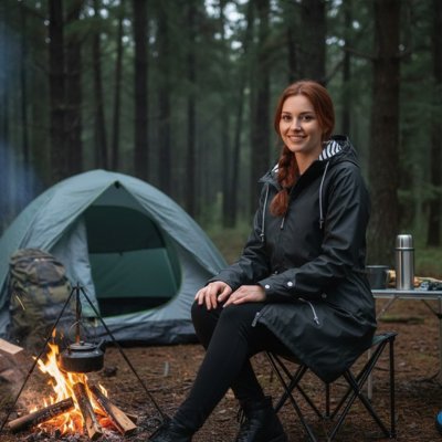 veste-impermeable-femme-souriante-camping