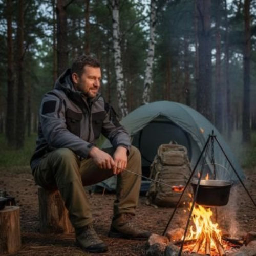 veste-impermeable-homme-assis-buche